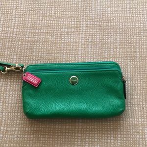 Green coach wristlet